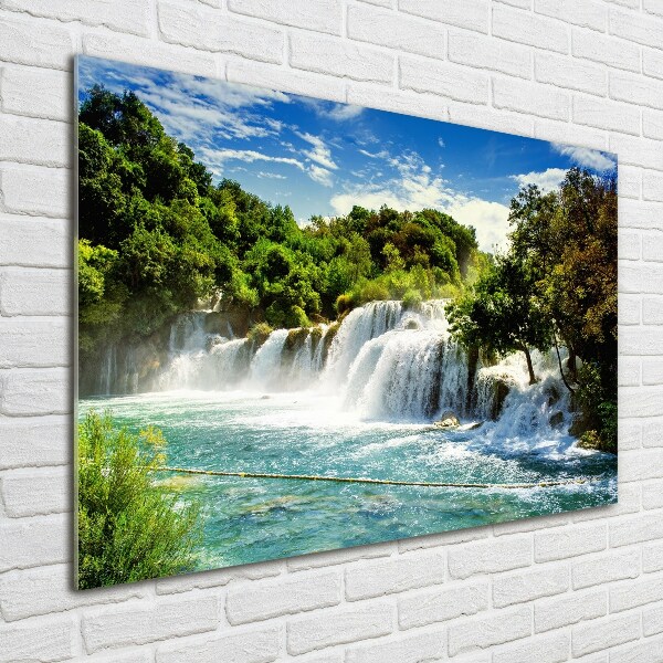 Foto glasbild Krka-Wasserfall
