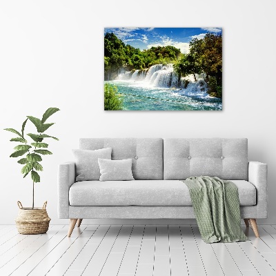 Foto glasbild Krka-Wasserfall