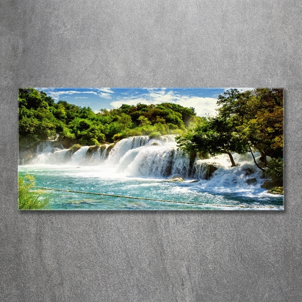Foto glasbild Krka-Wasserfall
