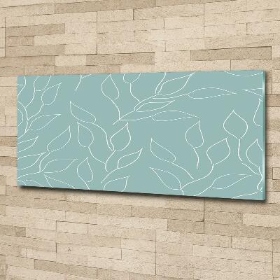 Glasbild Blättermuster