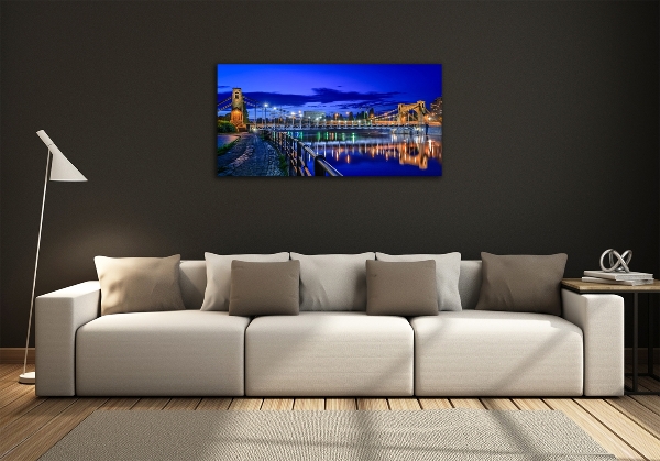 Foto glasbild Breslau bei Nacht