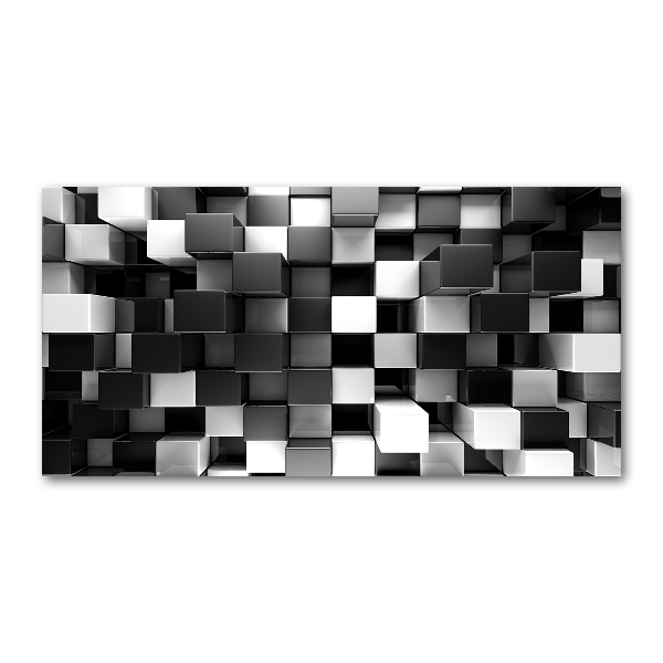Glasbild Würfelabstraktion