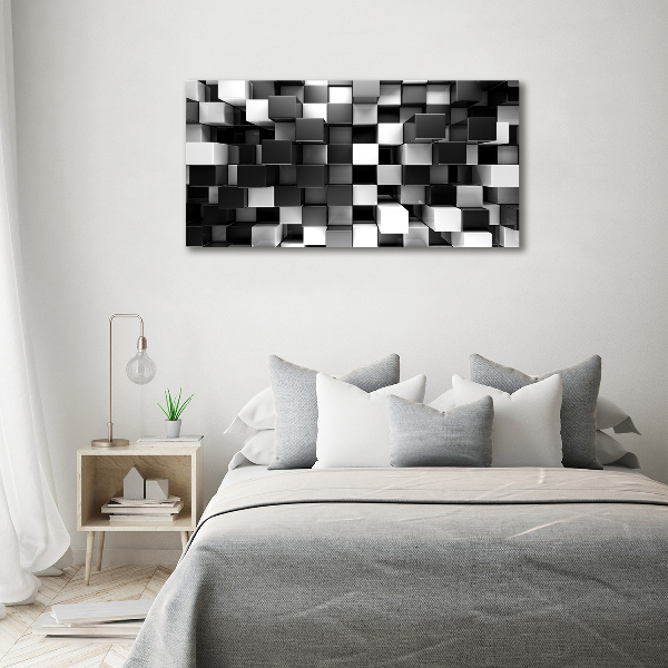 Glasbild Würfelabstraktion