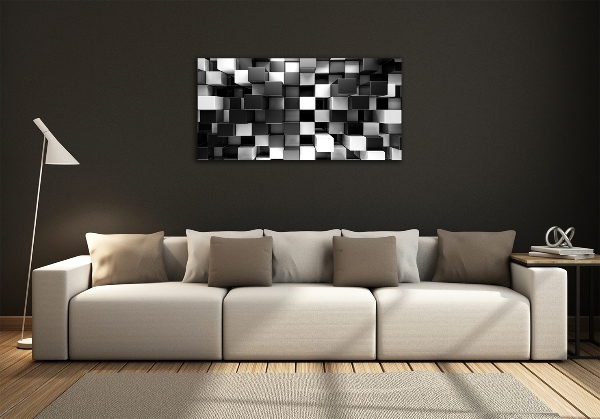 Glasbild Würfelabstraktion