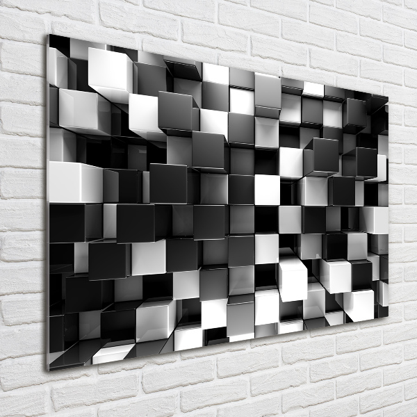 Glasbild Würfelabstraktion