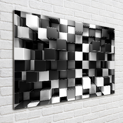 Glasbild Würfelabstraktion