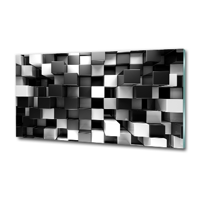 Glasbild Würfelabstraktion