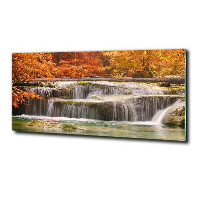 Bild auf glas Wasserfall im Herbst