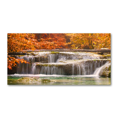 Bild auf glas Wasserfall im Herbst