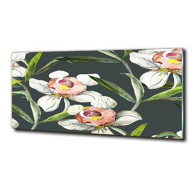 Glasbild Blumenmuster