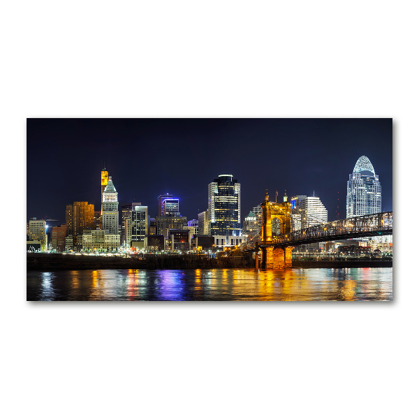 Foto glasbild Ohio River bei Nacht