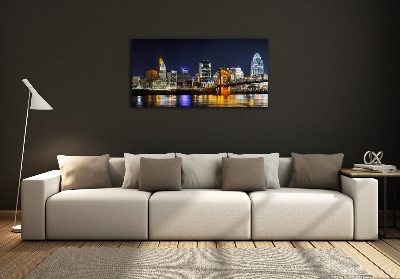 Foto glasbild Ohio River bei Nacht