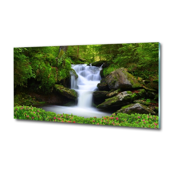 Bild auf glas Wasserfall im Wald