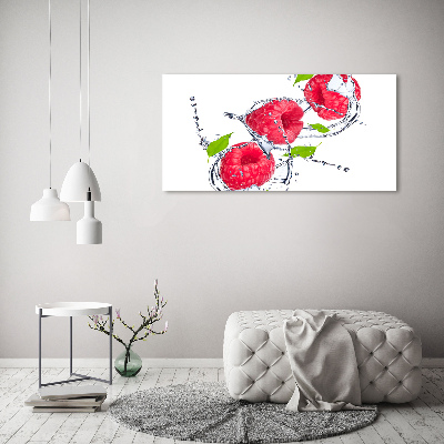 Foto glasbild Himbeere und Wasser