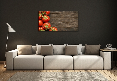 Glasbild Tomaten auf Holz