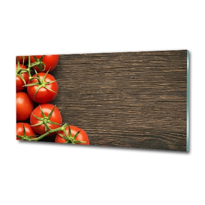 Glasbild Tomaten auf Holz