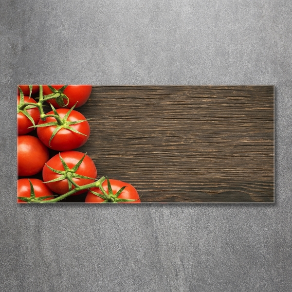 Glasbild Tomaten auf Holz