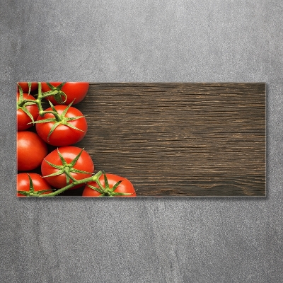 Glasbild Tomaten auf Holz