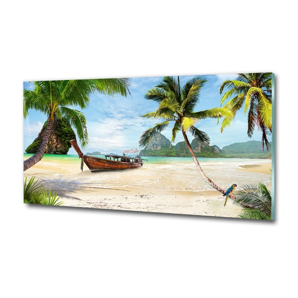 Bild auf glas Palmen am Strand