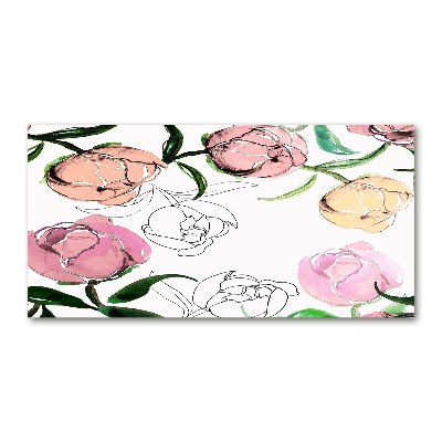 Glasbild Pfingstrosenknospen