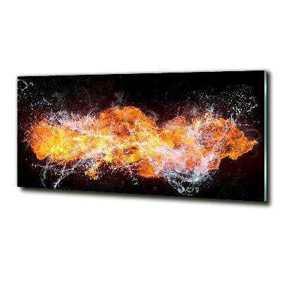 Glasbild Feuer gegen Wasser