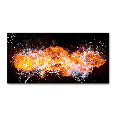 Glasbild Feuer gegen Wasser