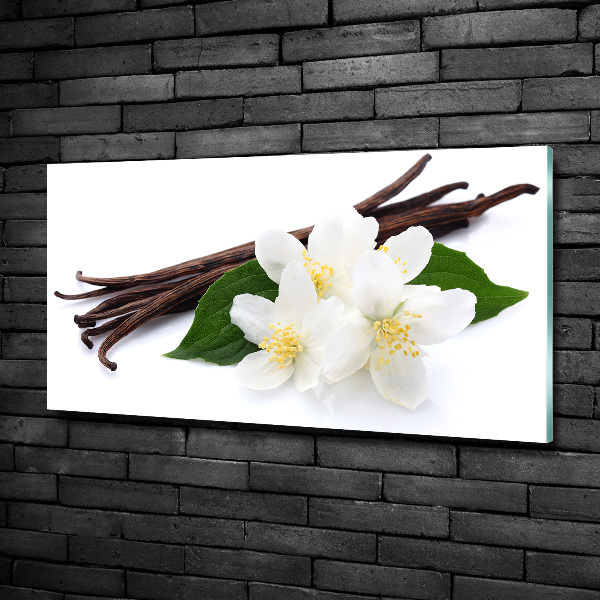 Glasbild Jasmin und Vanille