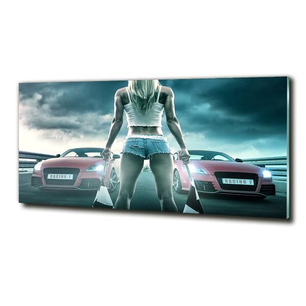 Bild auf glas Der Start des Rennens