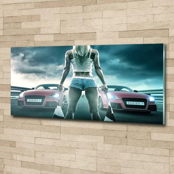 Bild auf glas Der Start des Rennens