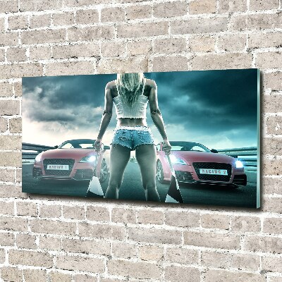 Bild auf glas Der Start des Rennens