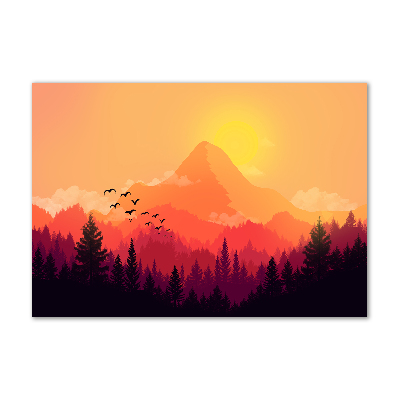 Foto glasbild Berglandschaft