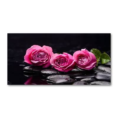 Glasbild Rosa Rosen