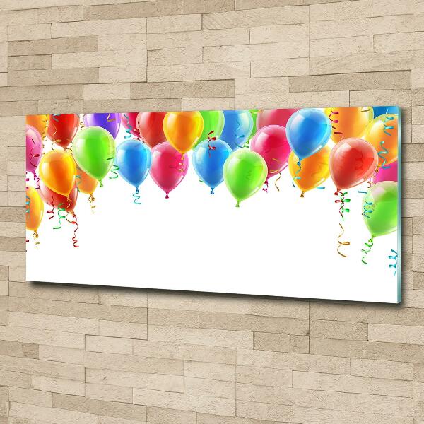 Glasbild Bunte Luftballons