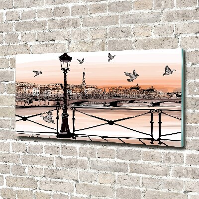 Foto glasbild Dämmerung in Paris