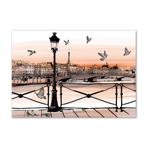 Foto glasbild Dämmerung in Paris