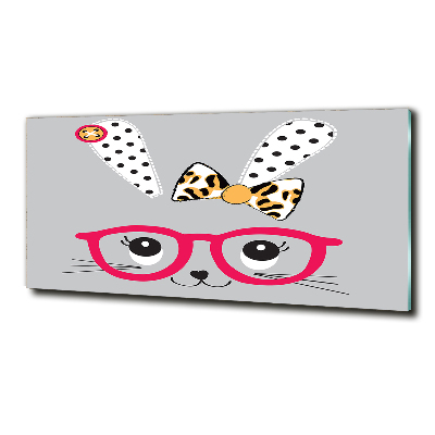 Foto glasbild Kaninchen mit Brille