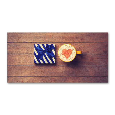Foto glasbild Kaffee und ein Geschenk