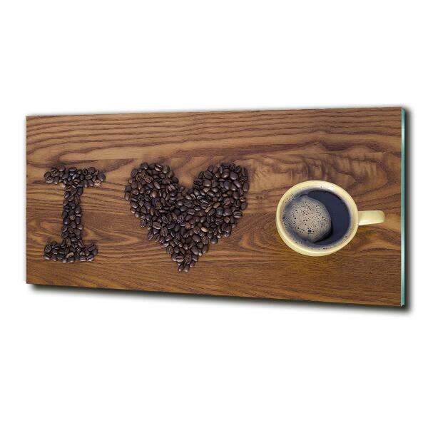 Glasbild Ich liebe Kaffee.