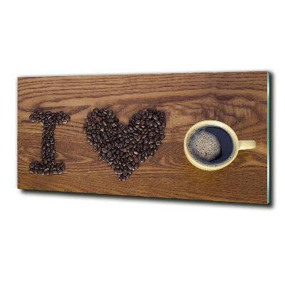 Glasbild Ich liebe Kaffee.