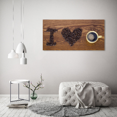 Glasbild Ich liebe Kaffee.