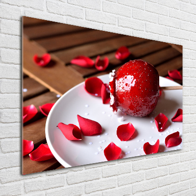 Bild auf glas Apfel am Stiel