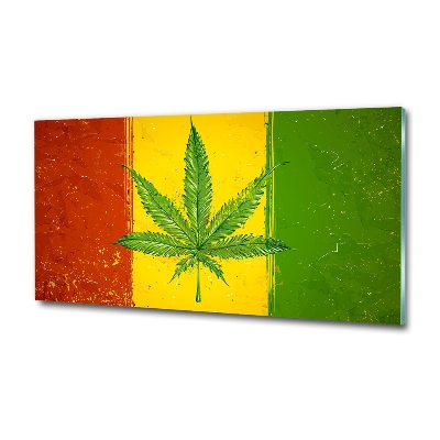 Glasbild Rasta-Flagge