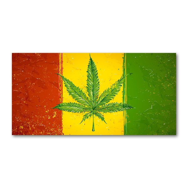 Glasbild Rasta-Flagge