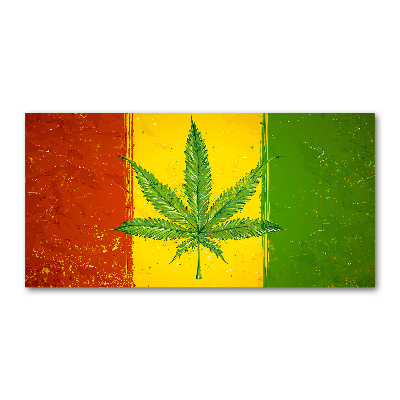 Glasbild Rasta-Flagge