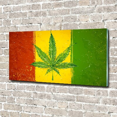 Glasbild Rasta-Flagge