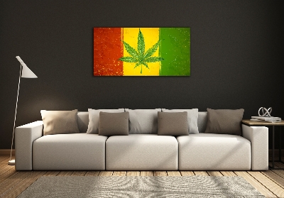 Glasbild Rasta-Flagge