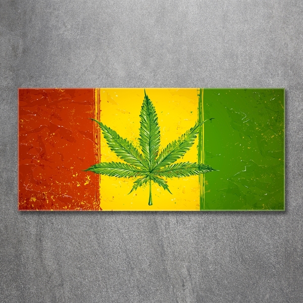 Glasbild Rasta-Flagge