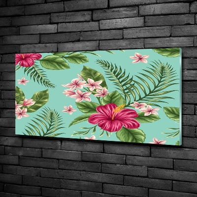Foto glasbild Hawaiianische Blumen