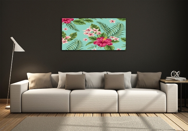 Foto glasbild Hawaiianische Blumen
