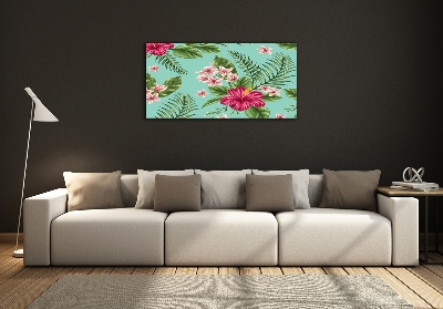 Foto glasbild Hawaiianische Blumen
